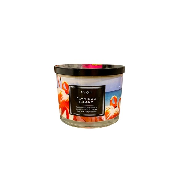 Brand New Avon Flamingo Island 11oz 3 Wick Candle - Picture 1 of 3